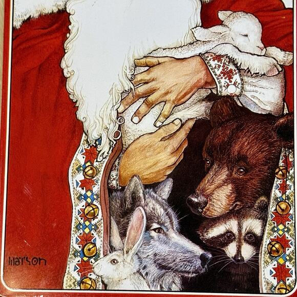 VTG 1987 Santa Claus Father Christmas Decorative Tin Art By Marson Hong Kong - Picture 9 of 16